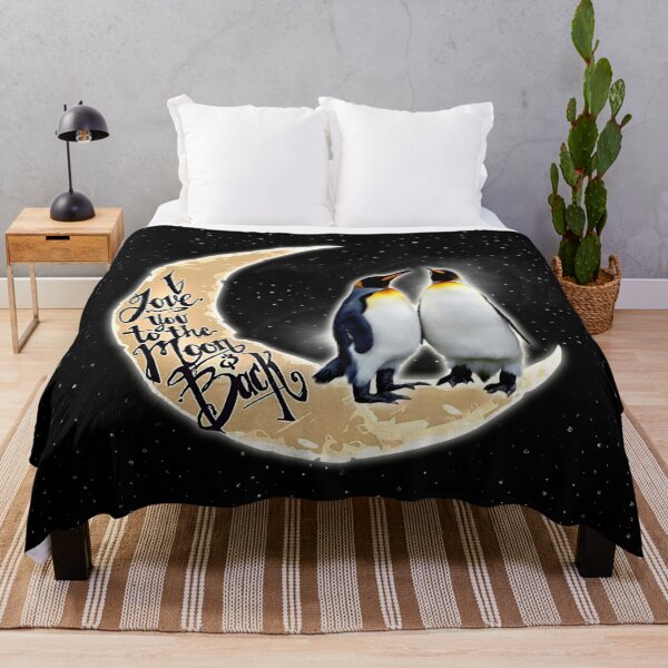 Item preview, Black Love You To The Moon And Back Penguin designed and sold by CatheriLove.