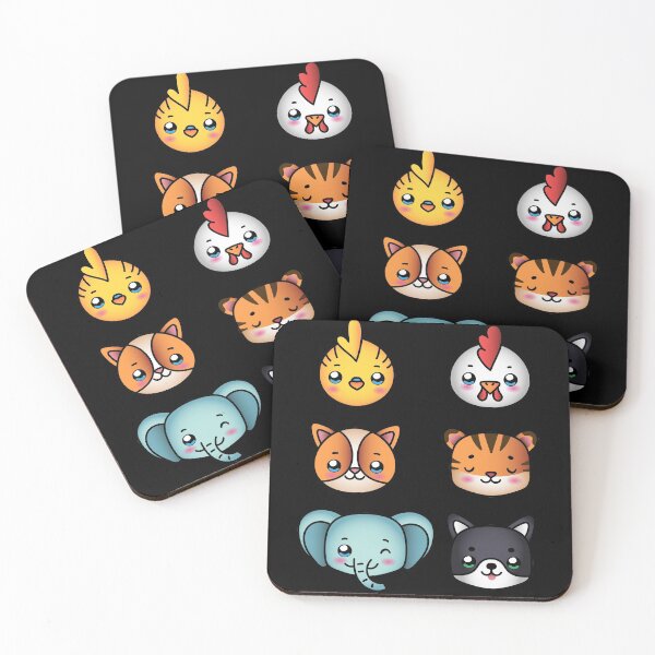 Item preview, stickers pack farm animals kawaii designed and sold by cat poe.