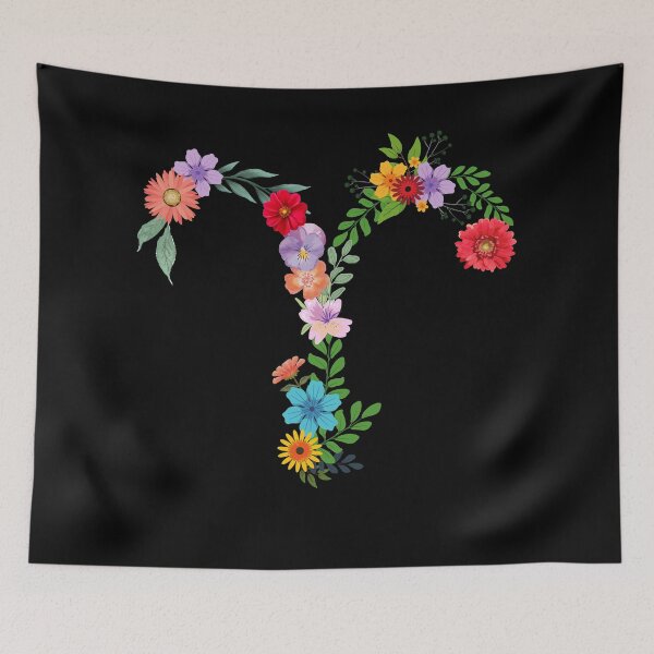 Artikelvorschau, Widder-Symbol aus Blumen entworfen und verkauft von Hellofriendco.