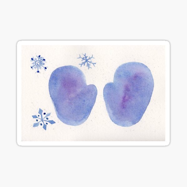 Blue and Purple Mittens Sticker