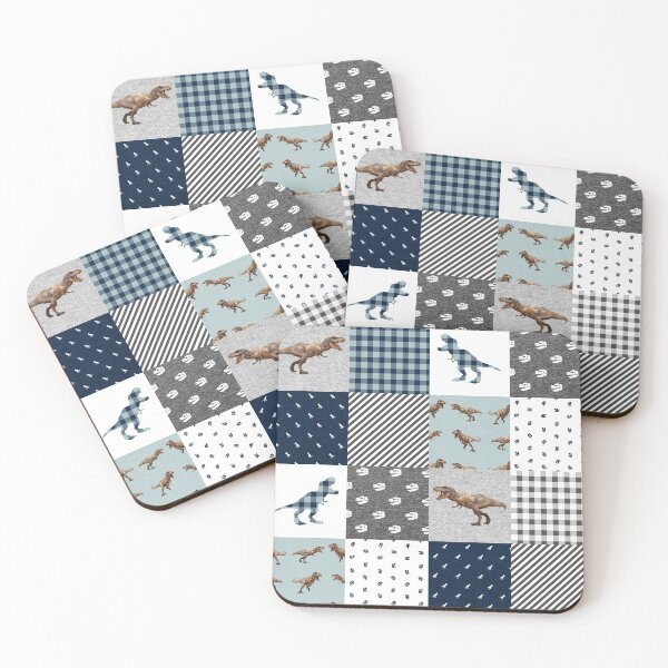 Item preview, Funny Dinosaur Mint Plaid  designed and sold by SisileeGift.