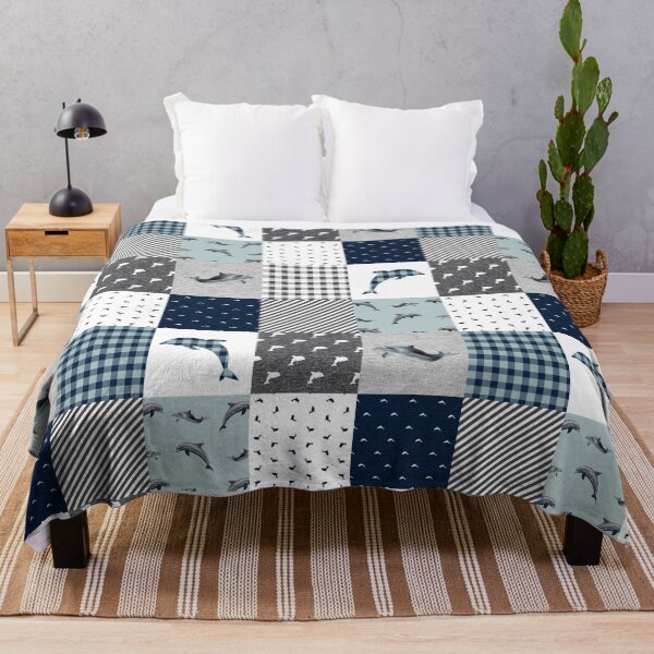Item preview,  Funny Dolphin Mint Plaid  designed and sold by SisileeGift.