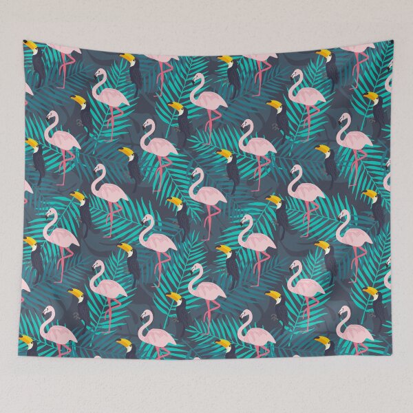 Item preview, Toucan Flamingo Tropical Jungle designed and sold by SisileeGift.