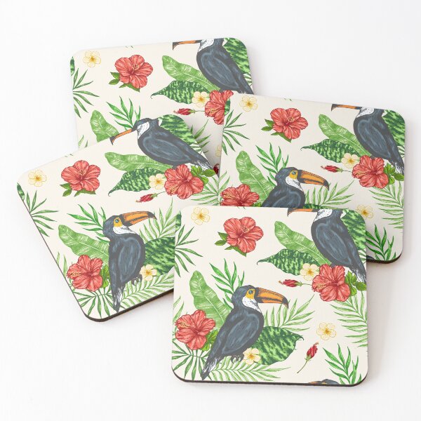 Item preview, Toucan Hibiscus Floral Art designed and sold by SisileeGift.