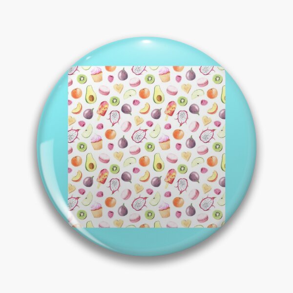 Item preview, Avocado, Macaron, Ice Cream and Fig Watercolor pattern Chiffon Top designed and sold by TerryJordanGB.