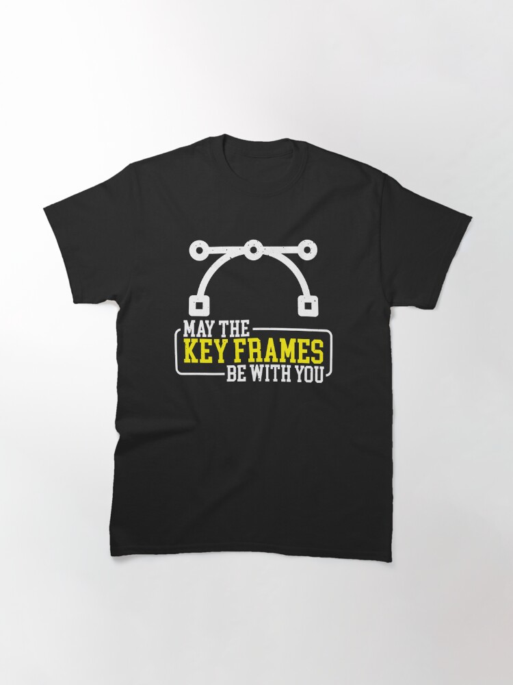 Discover Astute Illusion Of Motion Nice May The Key Frames Be With You 3D Animator Rave Acid Classic T-Shirt