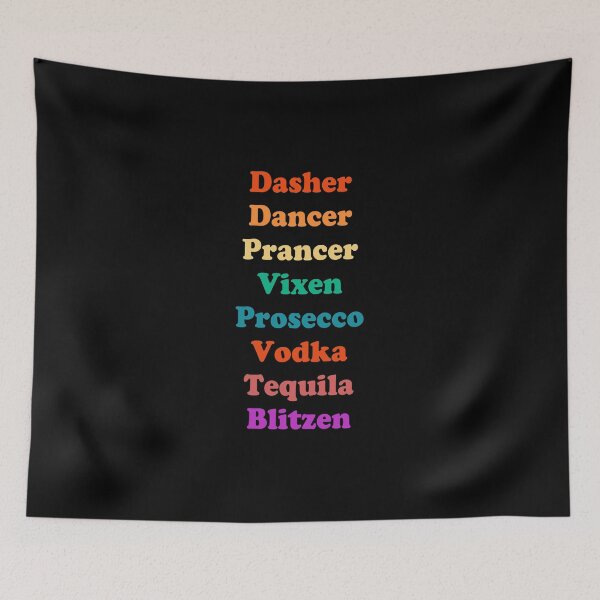 Item preview, colorful Dasher, Dancer, Prancer, Vixen, Prosecco, Vodka, Tequila Blitzen, Christmas Jumper , Rude Funny Christmas Check List , Christmas Party,  Karma, gift for ,  designed and sold by joygift369.