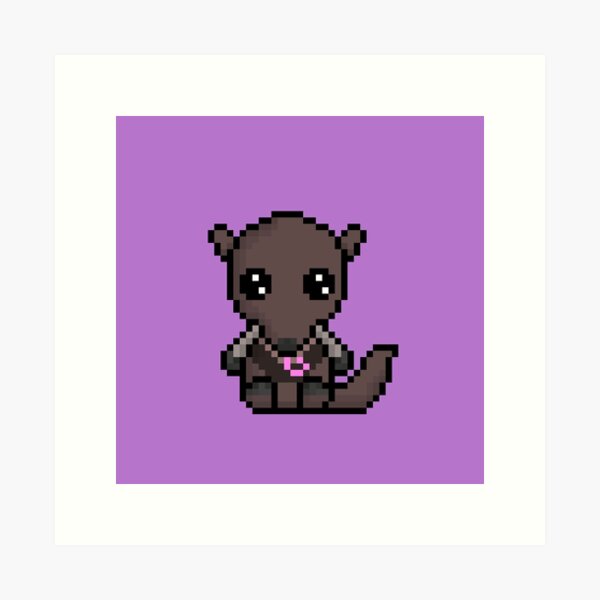 Cute Anteater (Chibi Pixel Animal Character) Art Print