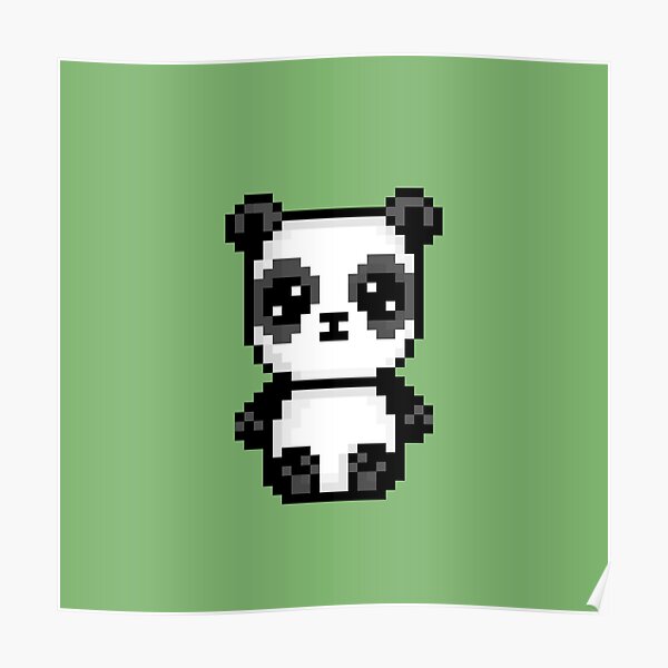 Cute Panda (Chibi Pixel Animal Character) Poster