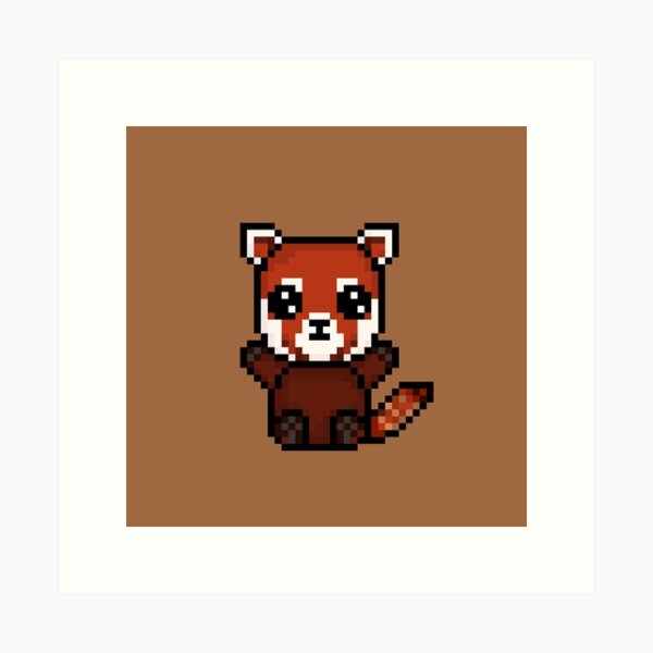 Cute Red Panda (Chibi Pixel Animal Character) Art Print