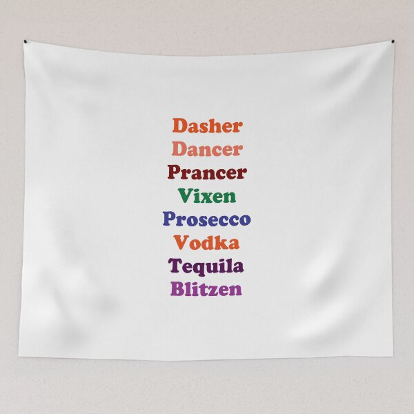 Item preview, colorful Dasher, Dancer, Prancer, Vixen, Prosecco, Vodka, Tequila Blitzen, Christmas Jumper , Rude Funny Christmas Check List , Christmas Party,  Karma, gift for ,  designed and sold by joygift369.