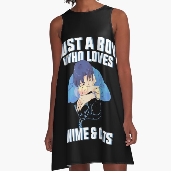 Just A Boy Who Loves Anime and Cats A-Line Dress