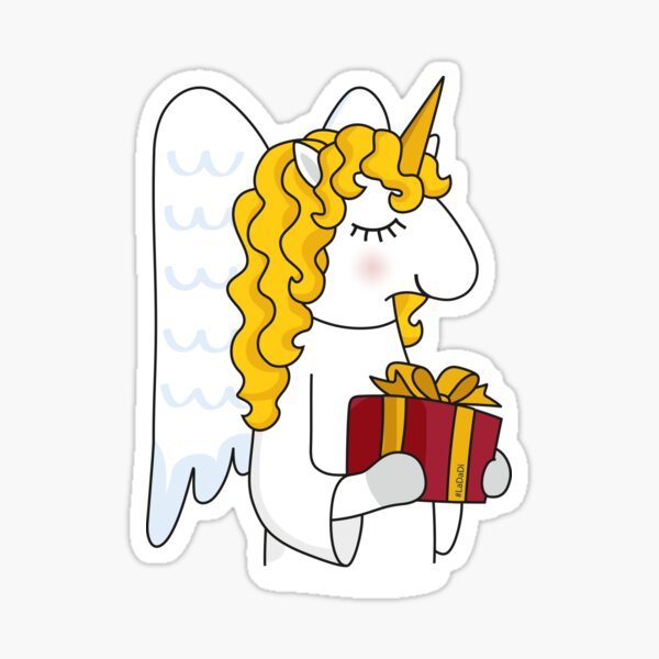 Unicorn Christmas Angel Sticker