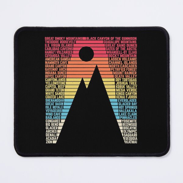 Item preview, National Parks List Word Vintage Camping Hiking Men Women designed and sold by RidgetopShop.