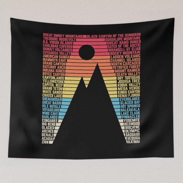 Item preview, National Parks List Word Vintage Camping Hiking Men Women  designed and sold by RidgetopShop.
