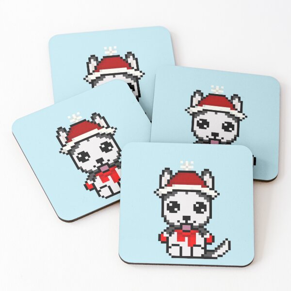 Item preview, Cute Husky wearing Winter Hat (Chibi Pixel Animal Character) designed and sold by Pixe11y.