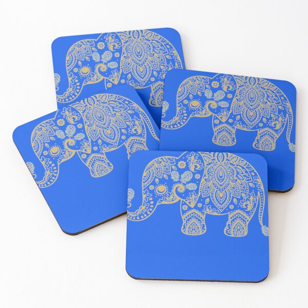Artikelvorschau, Goldglitter niedlicher Elefant-Blumen-Paisley-Illustrations-Aufkleber entworfen und verkauft von HeinzMichel.