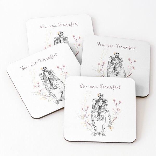 Item preview,  you are perfect Quote Cute Big foot yeti  skeleton with wield flowers  designed and sold by InnaMGraphic.