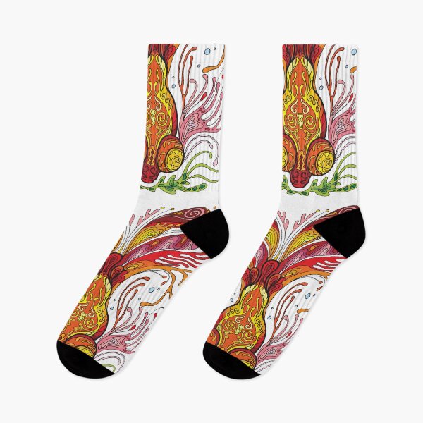 Item preview, Koi Goldfish in Orange and Red on White designed and sold by AlteredAtelier.