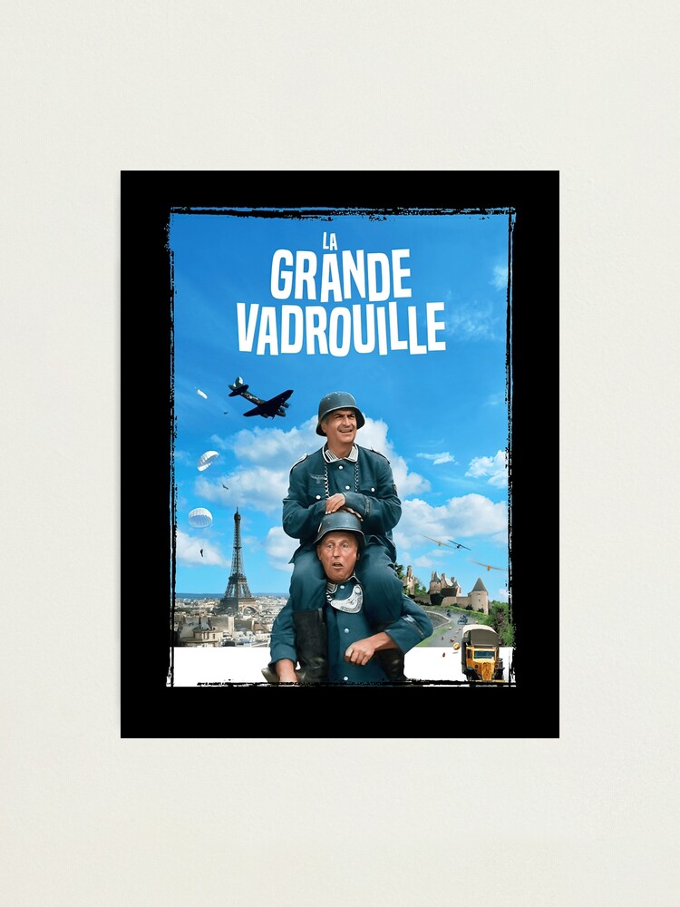 The trio of La grande vadrouille in a plane - Photographic print for sale