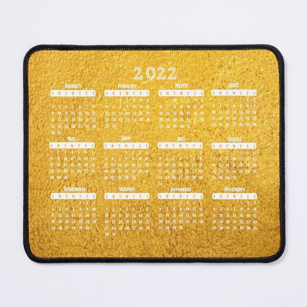 Item preview, Golden Photo Background Annual 2022 Calendar designed and sold by PinkPandaDesign.