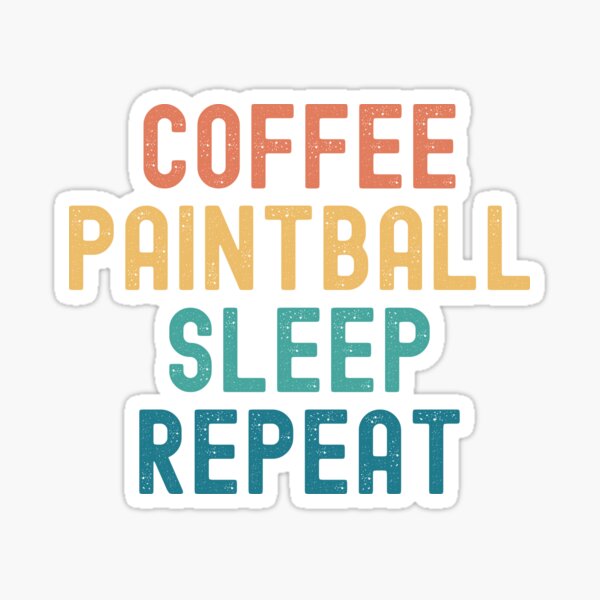 Vista previa del artículo con la obra «Coffee Paintball Sleep Repeat - Regalo divertido de Paintball y café», diseñado y vendido por kindxinn.