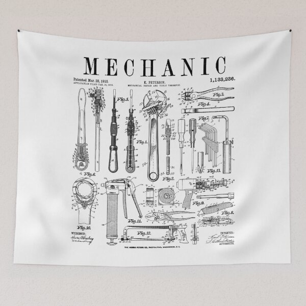 Item preview, Mechanic Car Guy Garage Repair Tools Vintage Patent Print designed and sold by GrandeDuc.