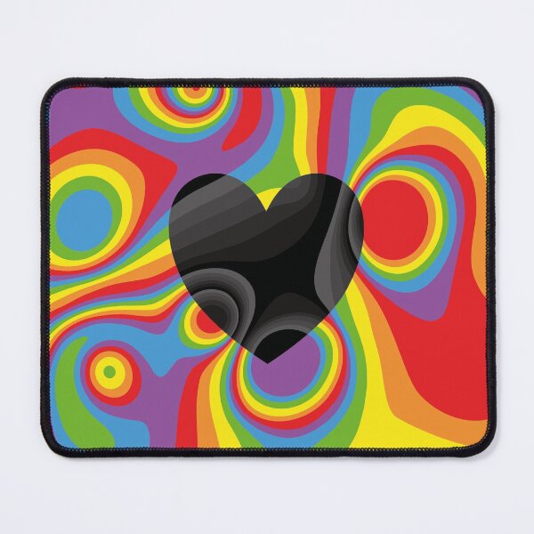 Item preview, Rainbow, black and white heart marble designed and sold by Captain Chromatic.