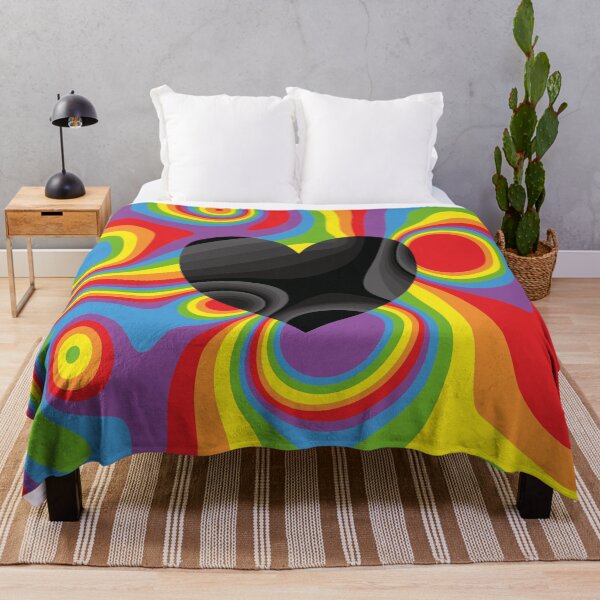 Item preview, Rainbow, black and white heart marble designed and sold by Captain Chromatic.