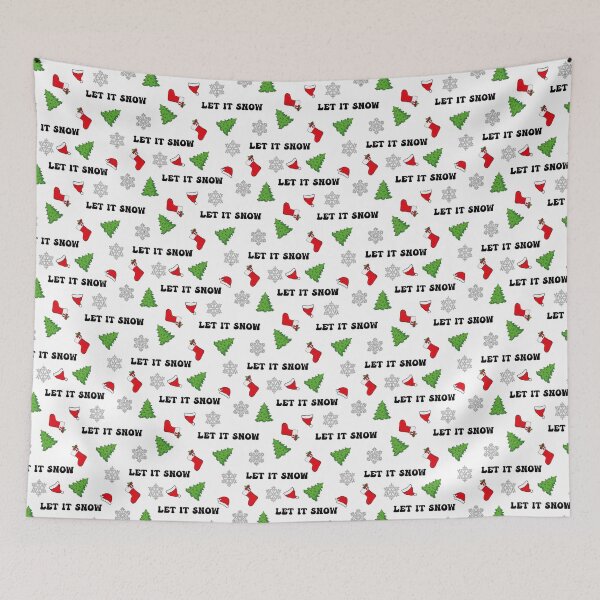 Item preview, Let It Snow, Christmas Tree, Stocking, Hat, Snowflakes designed and sold by Typography & Streetwear.