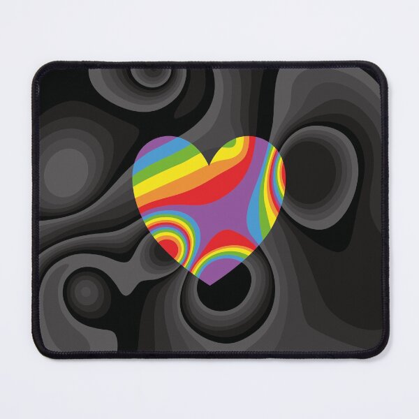 Item preview, Rainbow, black and white heart marble designed and sold by Captain Chromatic.