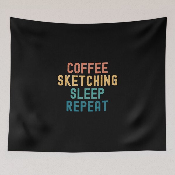 Item preview, Coffee Sketching Sleep Repeat - Funny Sketching & Coffee Gift designed and sold by kindxinn.