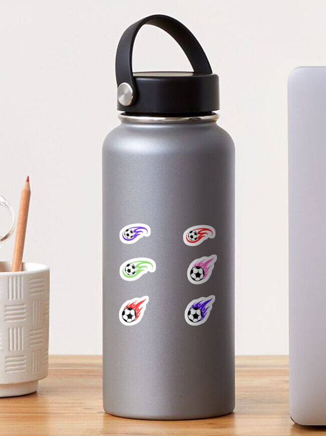 Fiery Soccer Ball Water Bottles