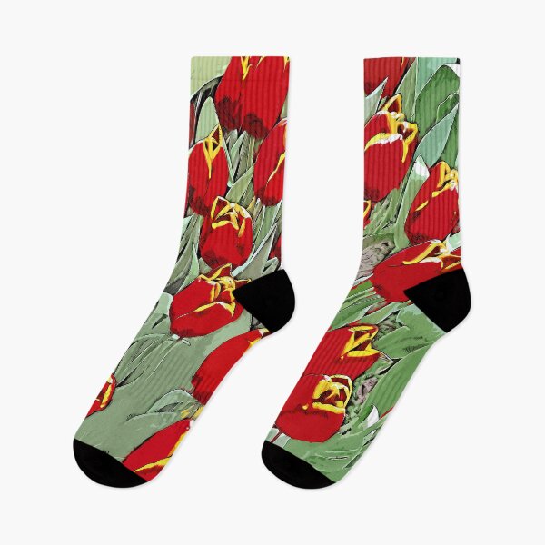 Item preview, Field of red tulips picture color art designed and sold by artdragongift 15.