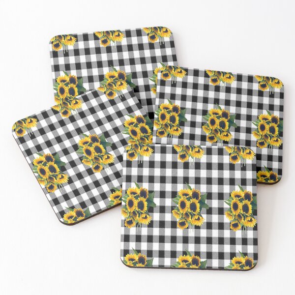 Item preview, Buffalo Plaid Sunflower Design, Sunflower  bib flower , boho floral cute design inspired by nature designed and sold by Adri Barnard.