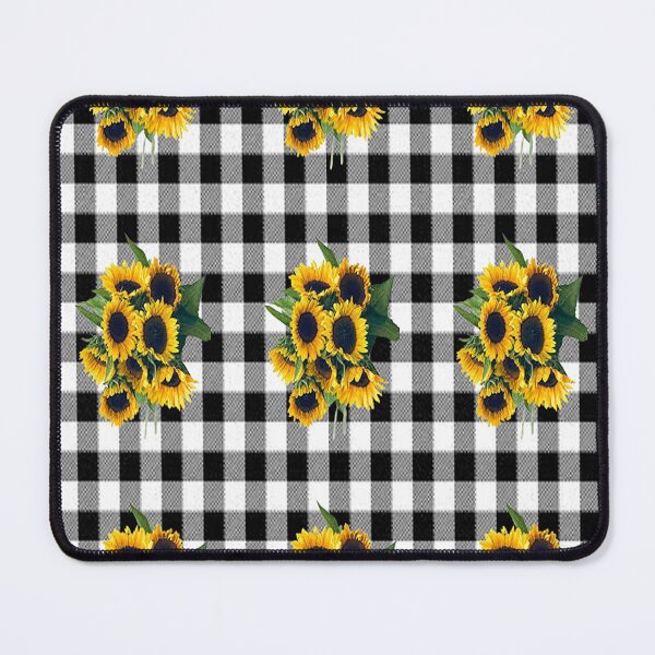 Item preview, Buffalo Plaid Sunflower Design, Sunflower bib flower , boho floral cute design inspired by nature designed and sold by Adri Barnard.
