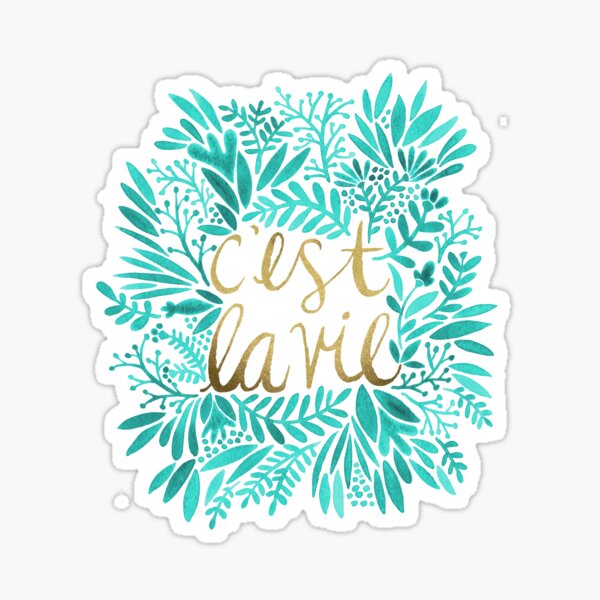 Item preview, That's Life – Turquoise & Gold designed and sold by Cat Coquillette.