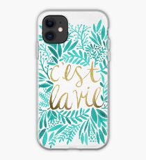 Das ist Leben - Türkis und Gold iPhone-Hülle & Cover