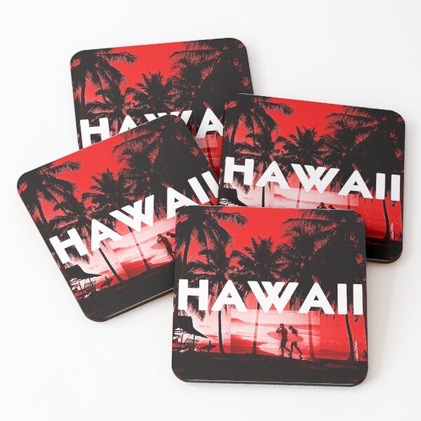 Item preview, Hawaii red sunset and surfers walking designed and sold by Jacinta hunt.