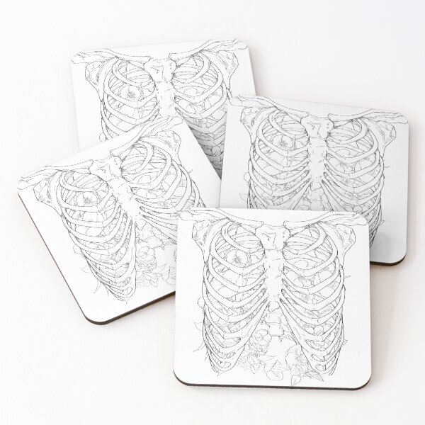 Item preview, Flowers in a Ribcage Graphic Black Lines designed and sold by Saanis.