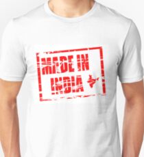 Made in India red rubber stamp effect Unisex T-Shirt