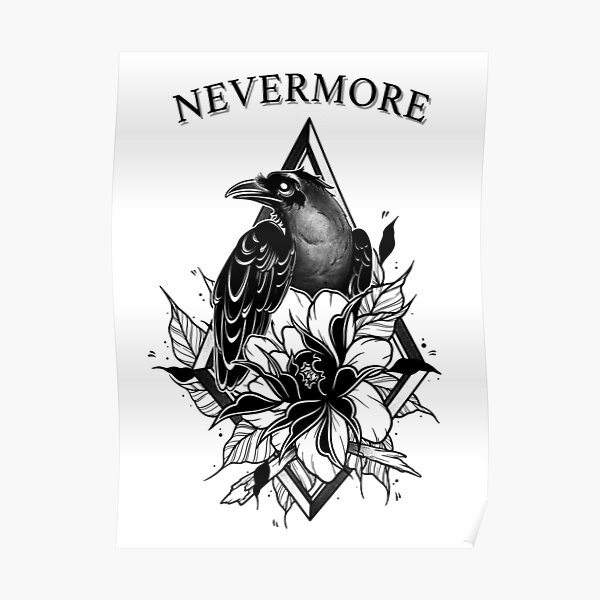 Buy The Raven Silhouette Temporary Tattoo  Nevermore Edgar Allen Online in  India  Etsy