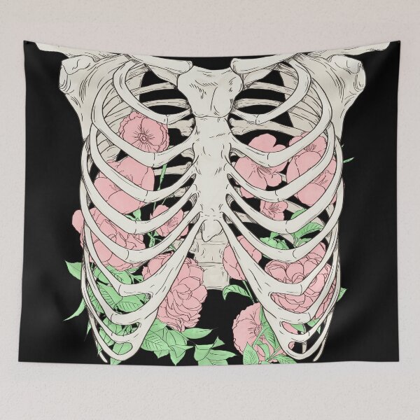 Item preview, Flowers in a Ribcage on Black designed and sold by Saanis.