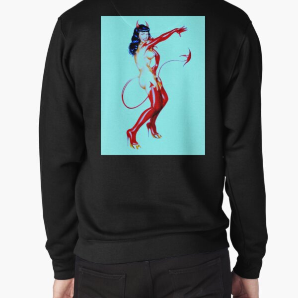 Pin-up illustration # o71 neon Pullover Sweatshirt
