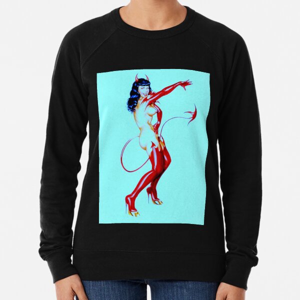 Pin-up illustration # o71 neon Lightweight Sweatshirt