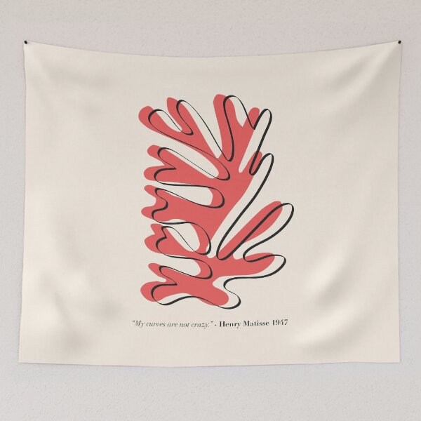 Item preview, Matisse Red Abstract Plant – “My Curves are not Crazy” Henri Matisse designed and sold by GraphicBicycle.