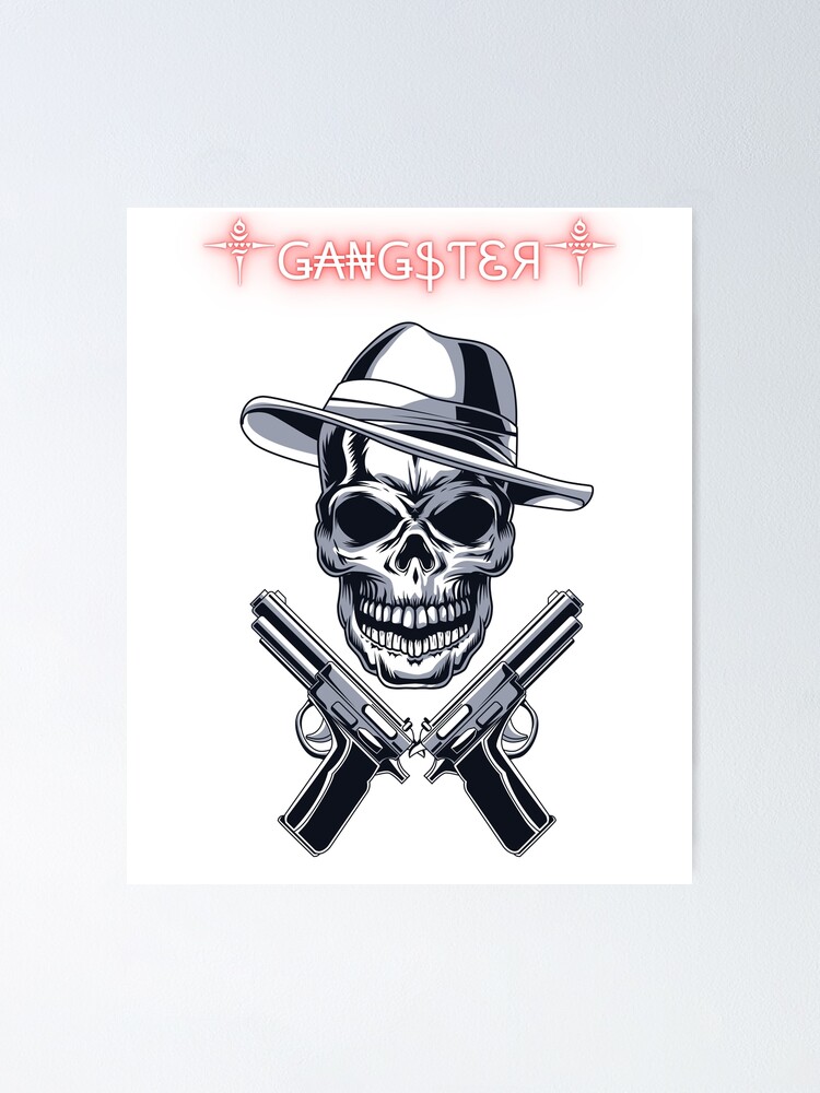 Gangster Skeleton With Hat And Guns! Hip Hop Style!