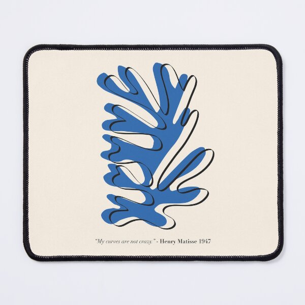 Item preview, Matisse Blue Abstract Plant – “My Curves are not Crazy” Henri Matisse designed and sold by GraphicBicycle.