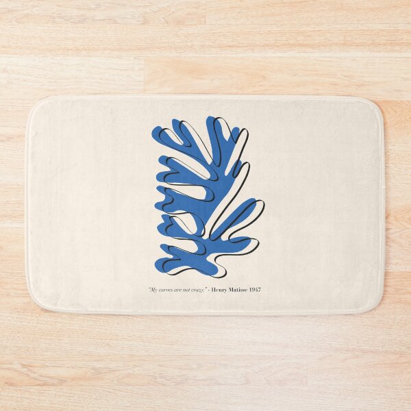 Item preview, Matisse Blue Abstract Plant – “My Curves are not Crazy” Henri Matisse designed and sold by GraphicBicycle.