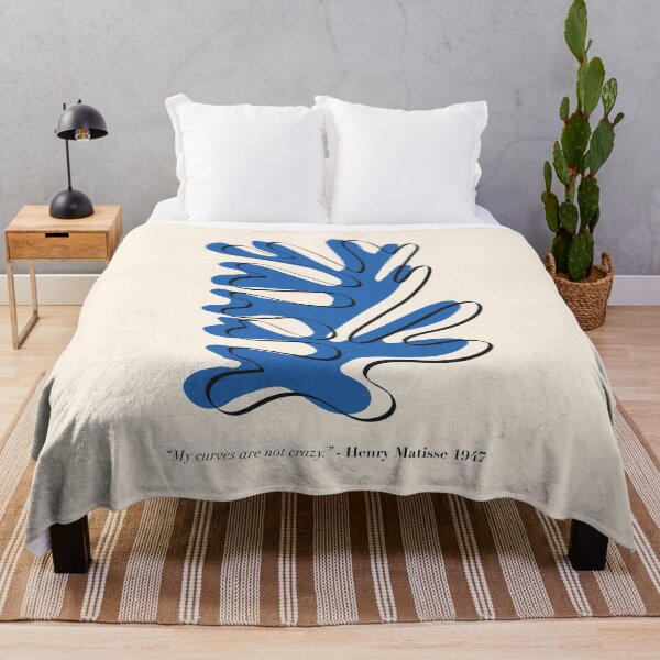 Item preview, Matisse Blue Abstract Plant – “My Curves are not Crazy” Henri Matisse designed and sold by GraphicBicycle.